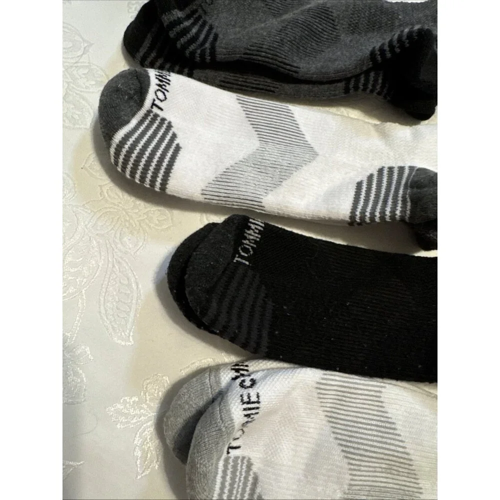 Tommie Copper 4 Pack SnugStay Compression Socks Black White Gray Large 10-12.5